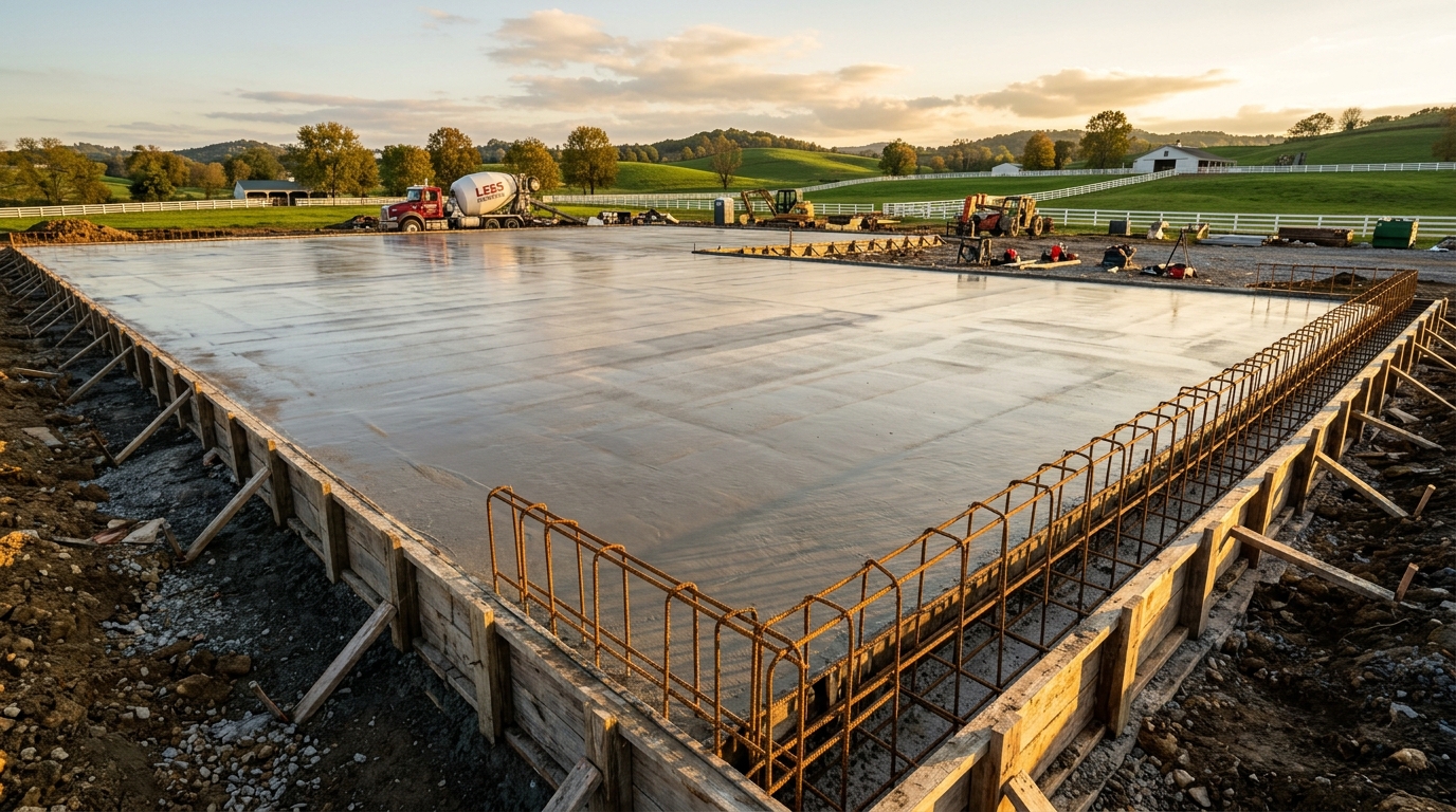 CAG Enterprises concrete foundation job site in Central Kentucky