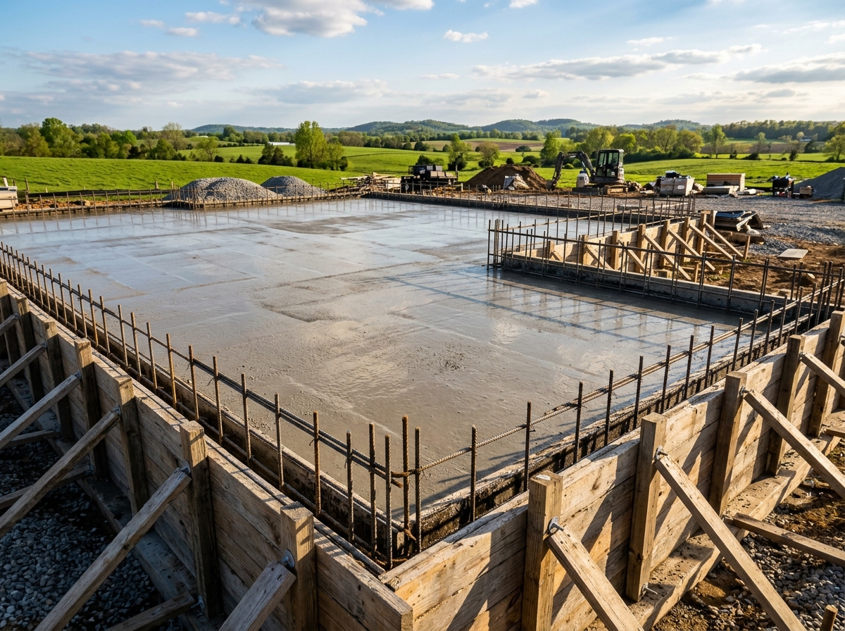 Commercial concrete foundation work in Nicholasville, Kentucky by CAG Enterprises