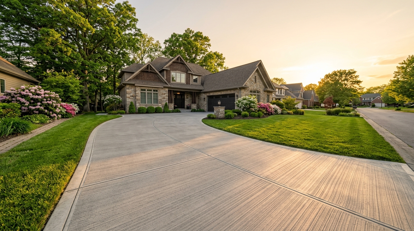 Concrete driveway installation by CAG Enterprises in Lexington, Kentucky