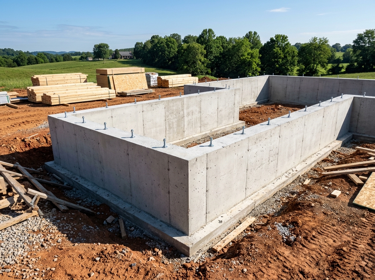 Residential concrete foundation