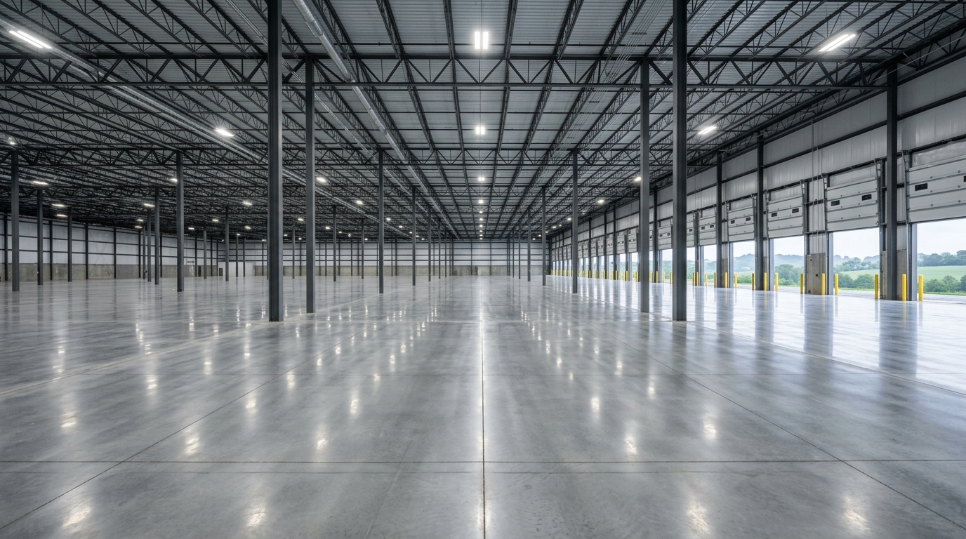 Industrial concrete warehouse floor in Central Kentucky