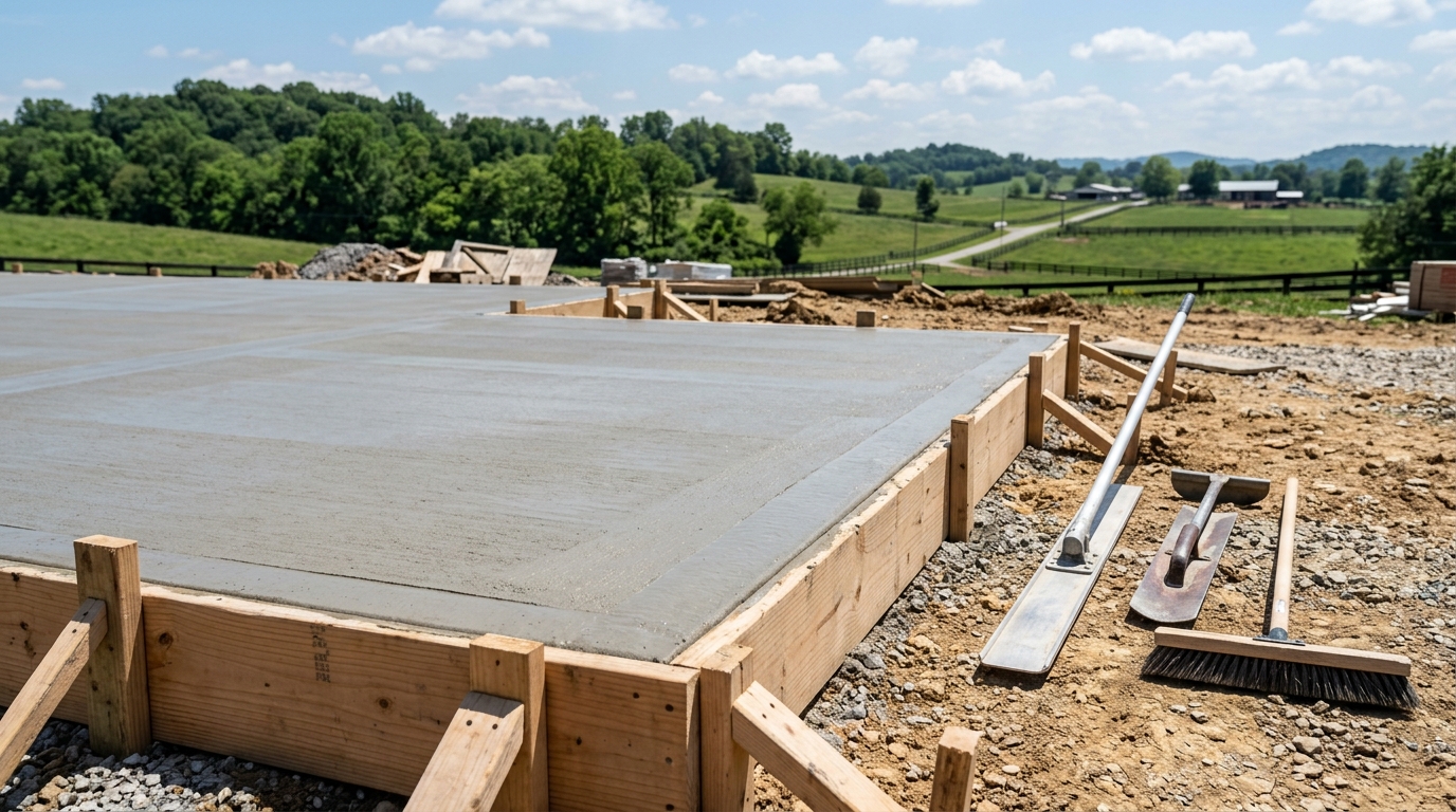 Concrete foundation work in Jessamine County, Kentucky