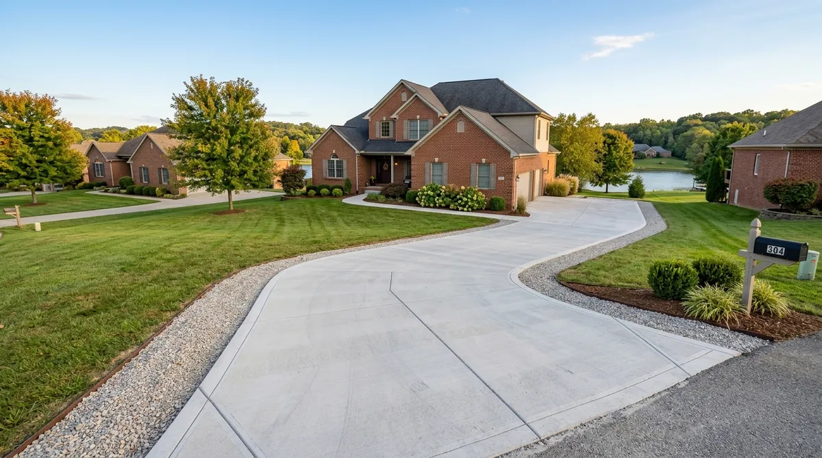 Broom-Finish Driveway Near Lake Reba in Richmond, KY