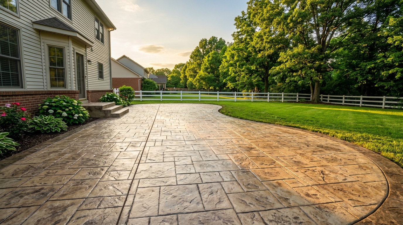 Beautiful stamped concrete patio by CAG Enterprises
