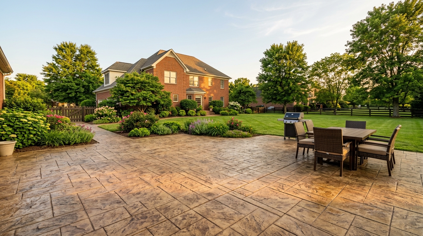 Stamped concrete patio in Georgetown, KY