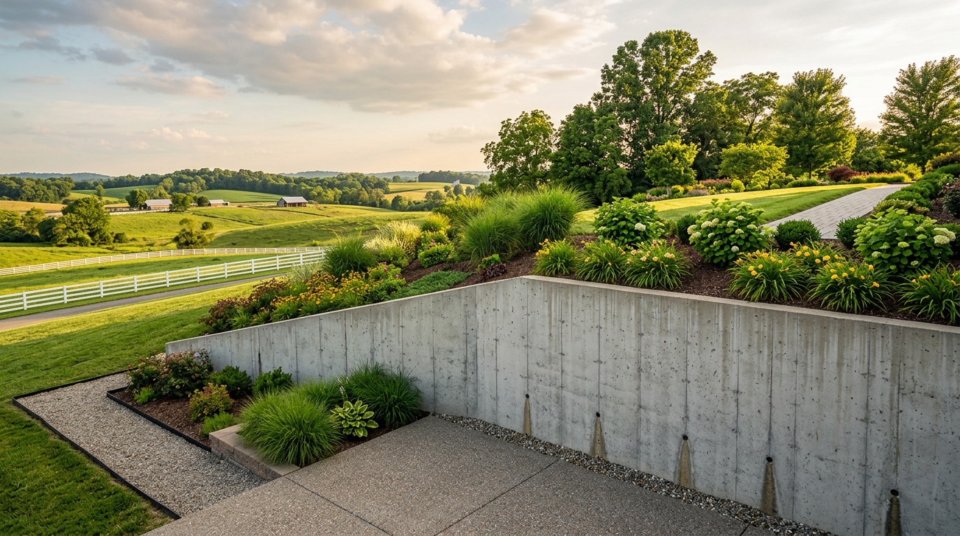 CAG Enterprises Concrete retaining wall built by CAG Enterprises in Georgetown, Kentucky