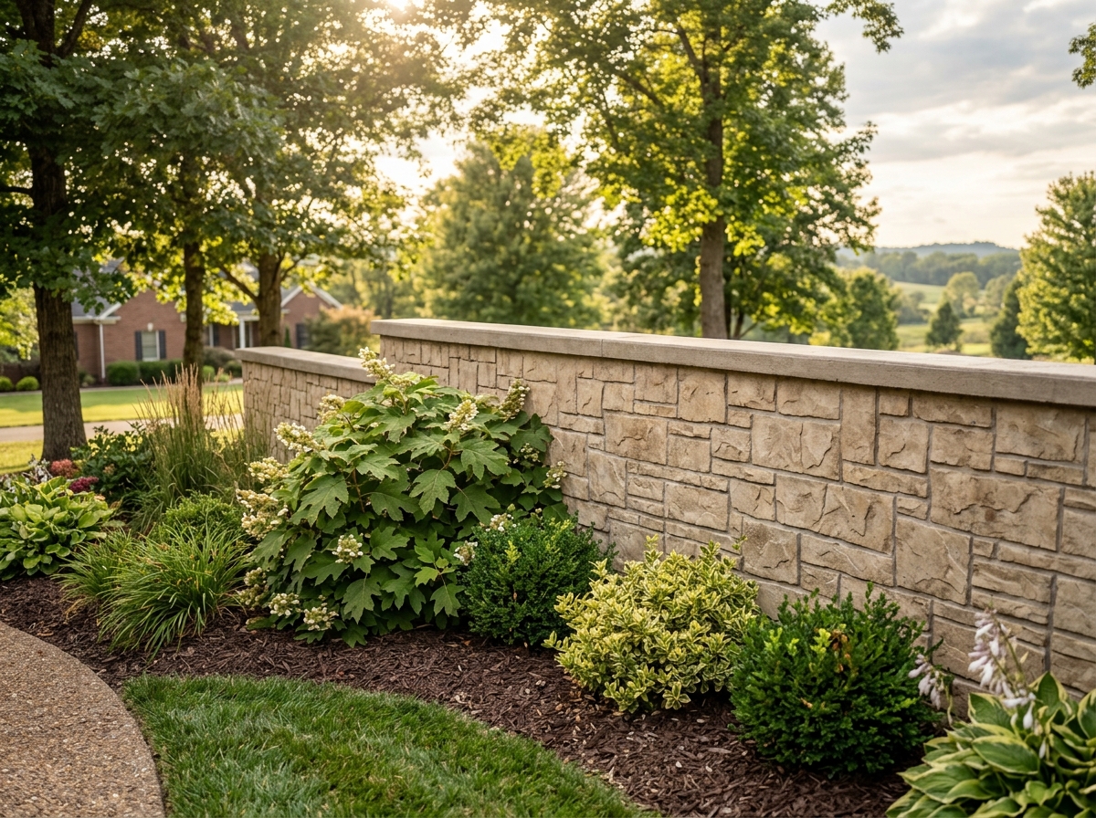 CAG Enterprises Decorative concrete wall detail on a Richmond, KY property